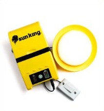 Sun King solar lamp with its battery pack and switch