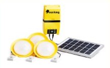 Sun King home solar kit with three lamps and a solar panel